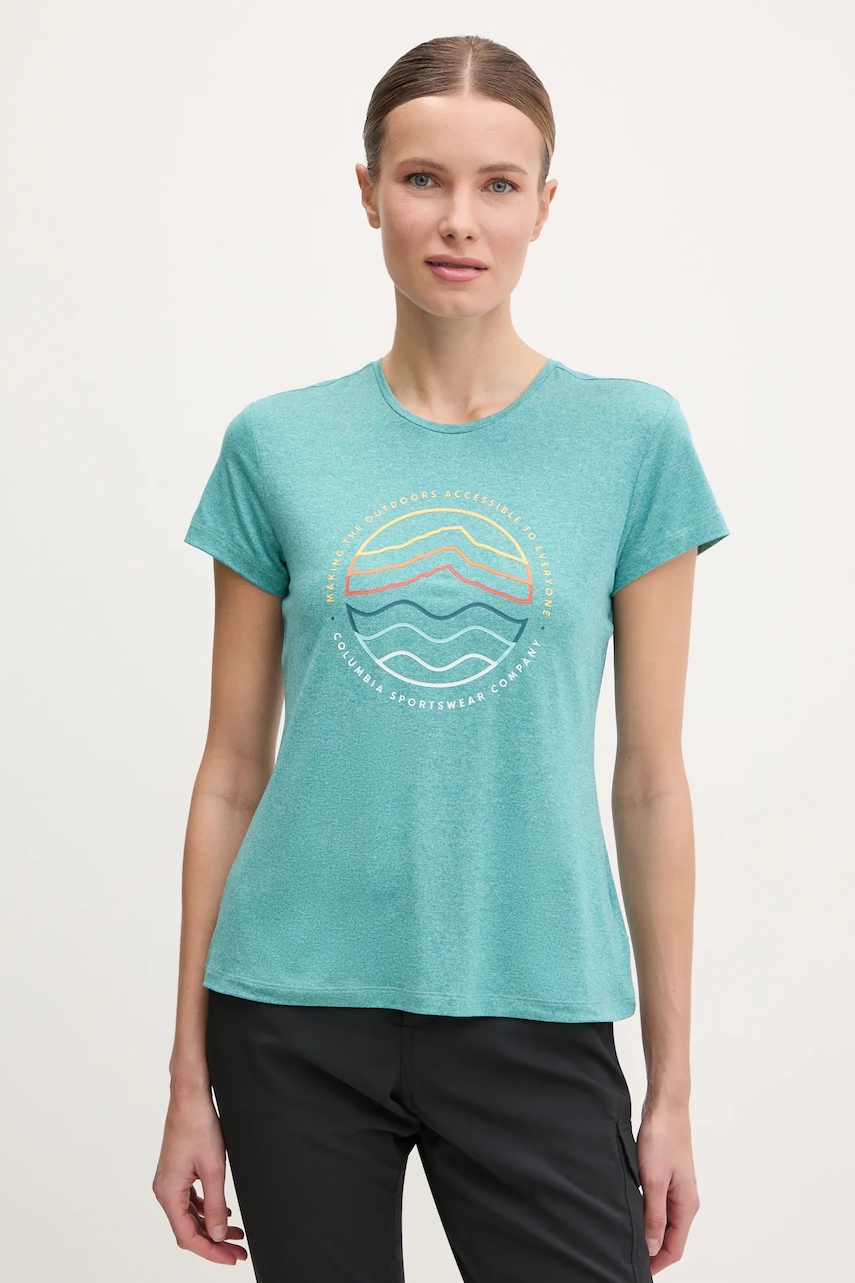 Columbia tricou sport Sloan Ridge culoarea turcoaz, 2077451