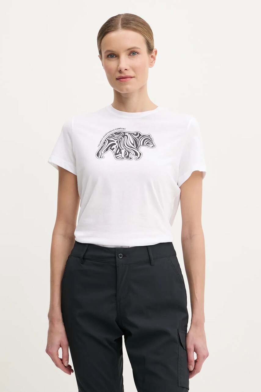 Columbia tricou Ruby Springs femei, culoarea alb, 2120061