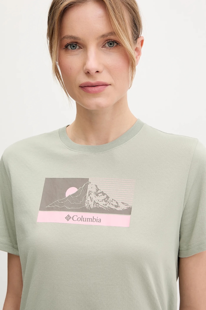 Columbia tricou Delta Drift femei, culoarea verde, 2120121 Columbia tricou Delta Drift femei, culoarea verde, 2120121