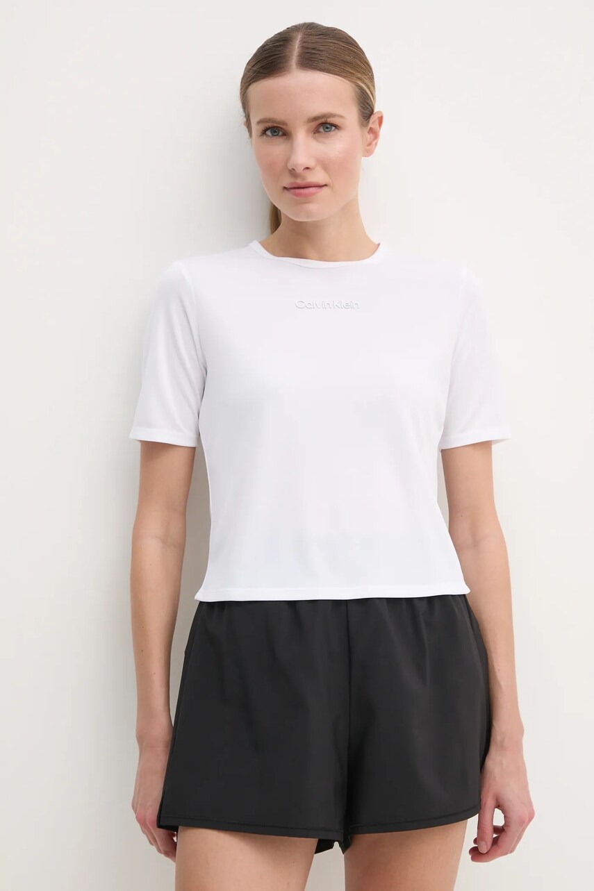 Levně Tréninkové tričko Calvin Klein Performance bílá barva, LVGWS4K238