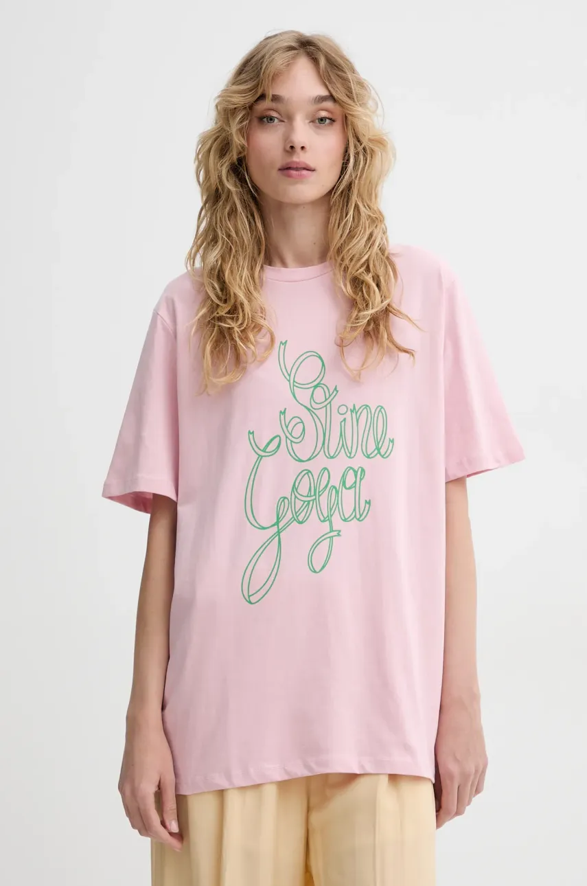 Levně Bavlněné tričko Stine Goya dámské, růžová barva, SG-SS25-T009-2243P