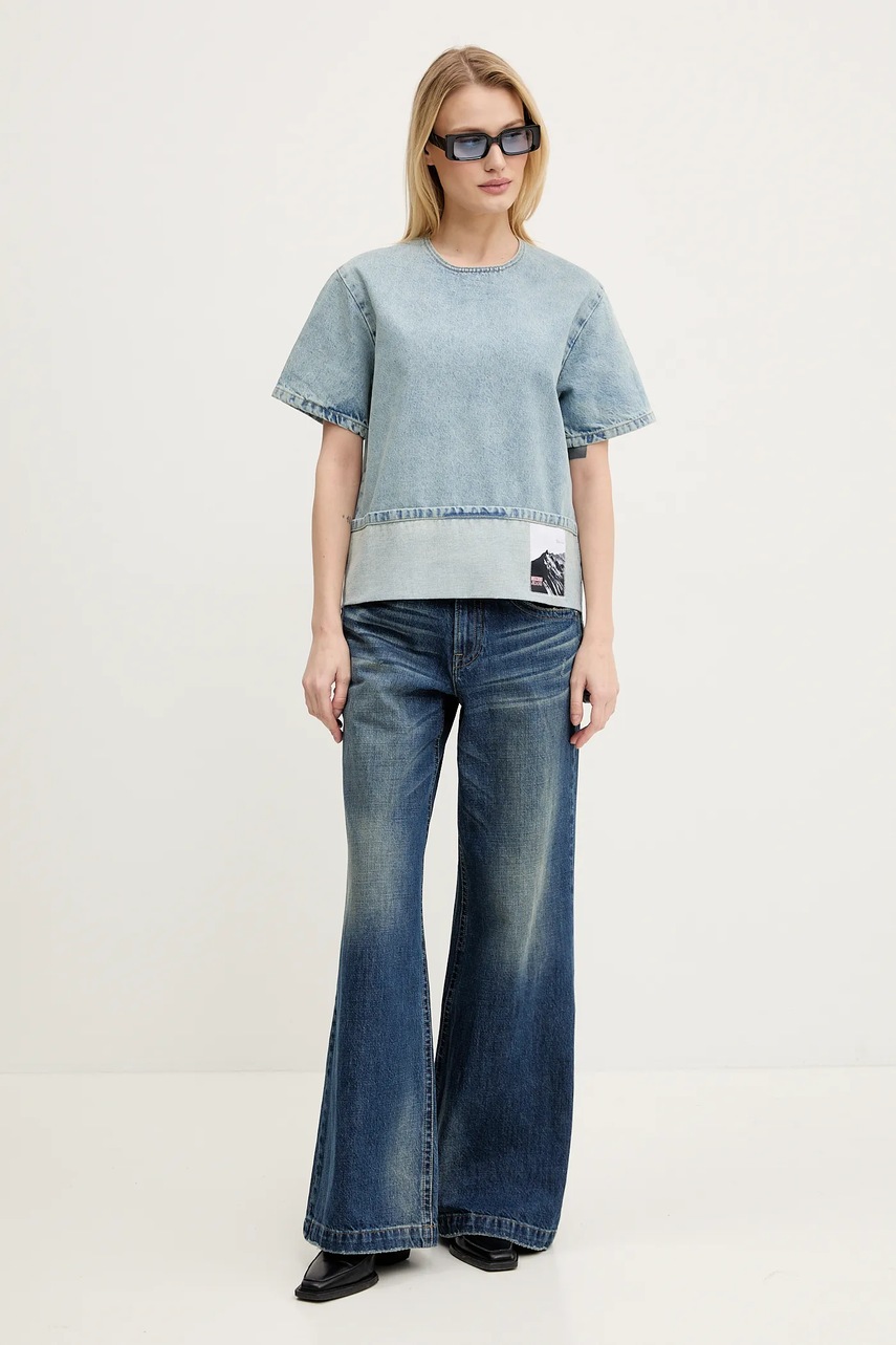 Riflová blúzka Moschino Jeans