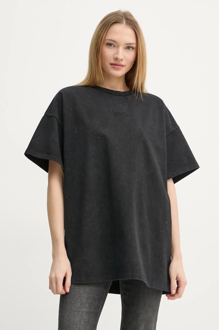 Gestuz tricou din bumbac femei, culoarea negru, 10909709
