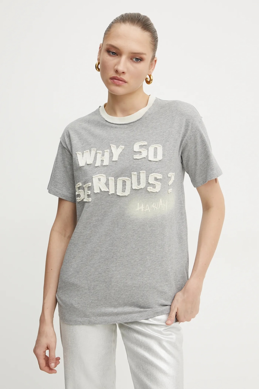 MAX&Co. tricou din bumbac femei, culoarea gri, 2518971021200