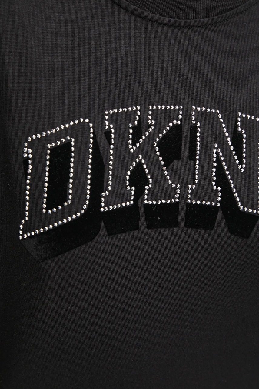 Βαμβακερό μπλουζάκι Dkny γυνακείο, χρώμα: μαύρο, DP5T1119 φωτογραφία