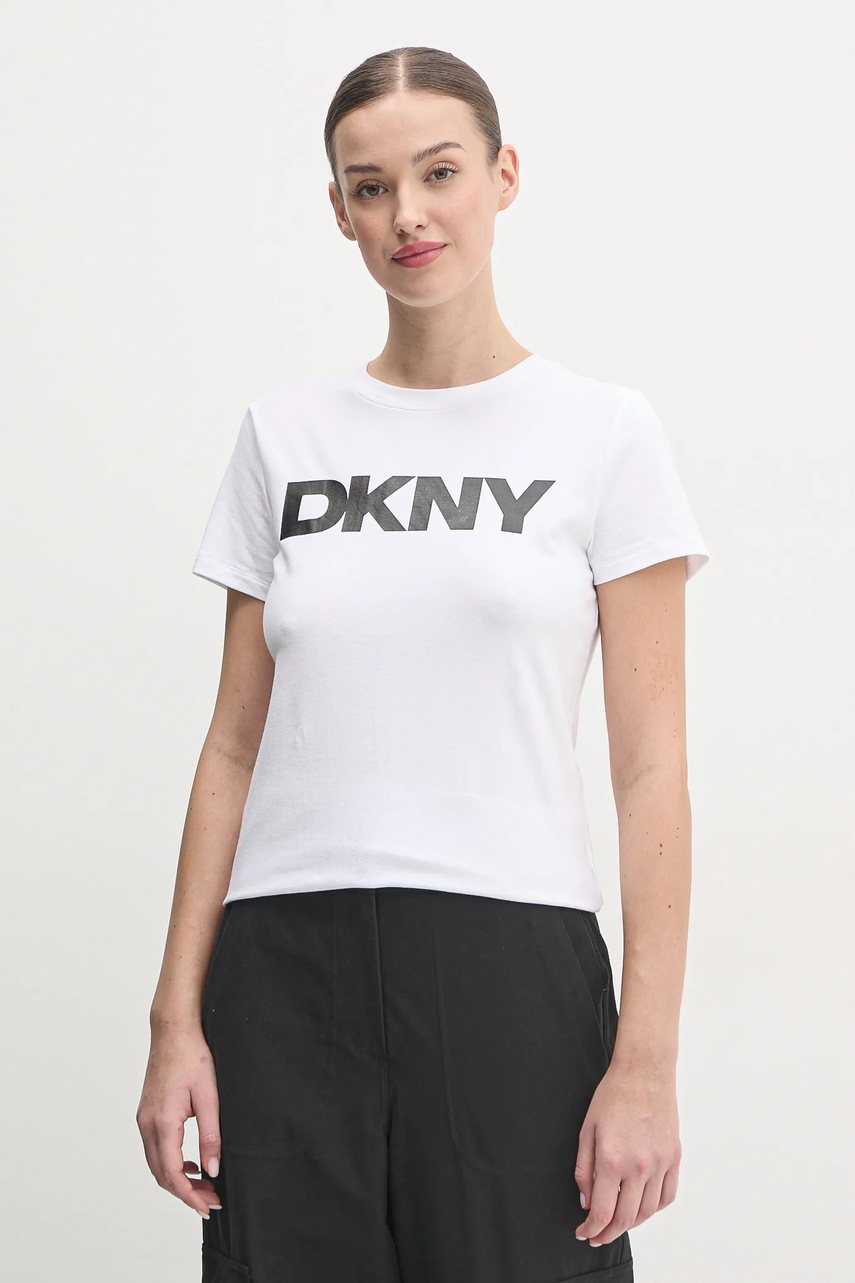 Μπλουζάκι Dkny χρώμα: άσπρο, DP5T9923 φωτογραφία