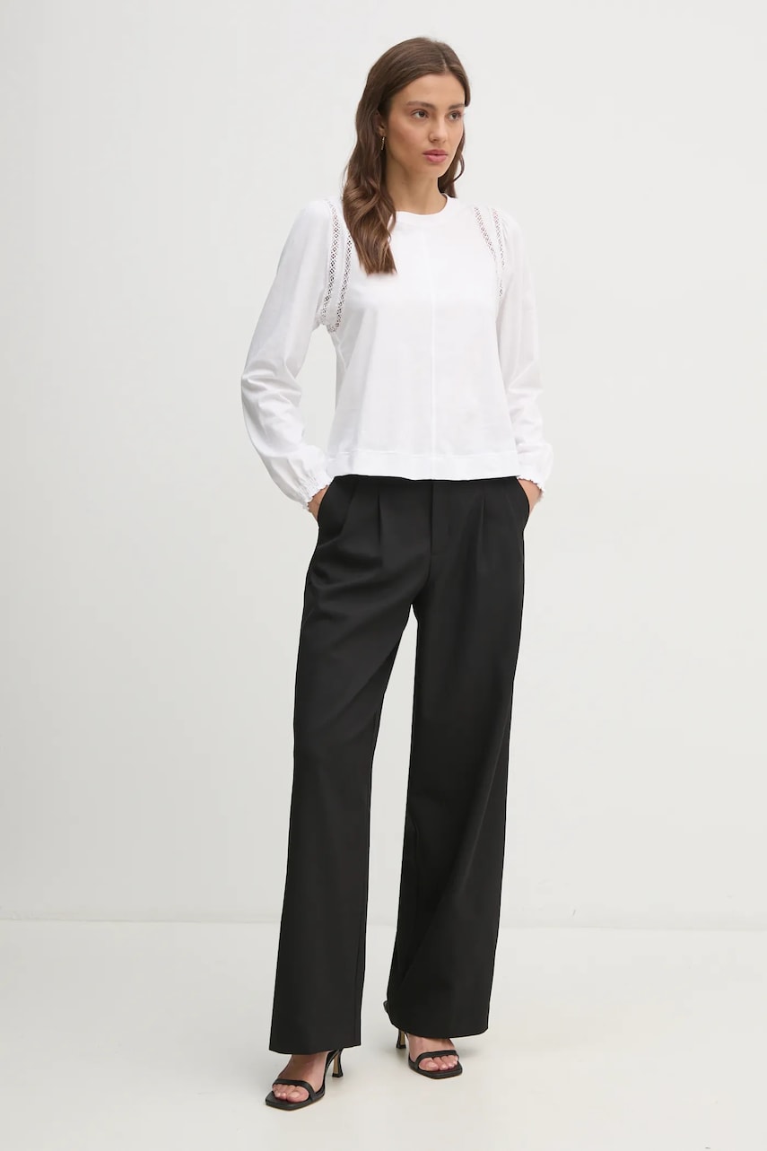 Хлопковый лонгслив Dkny цвет белый DJ4T1336 Хлопковый лонгслив Dkny цвет белый DJ4T1336