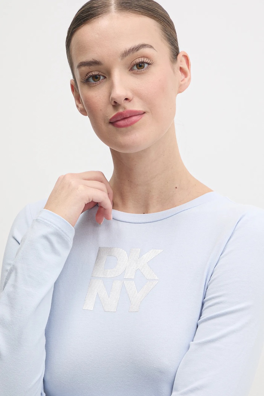 Μακρυμάνικο Dkny χρώμα: μπλε, DP5T1113 φωτογραφία