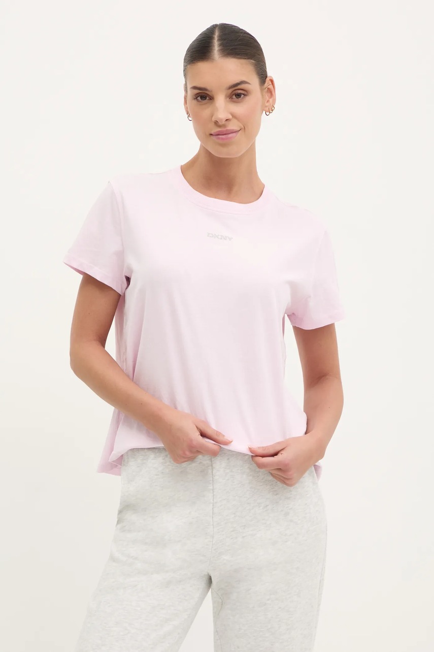 Dkny tricou din bumbac femei, culoarea roz, DP5T9994