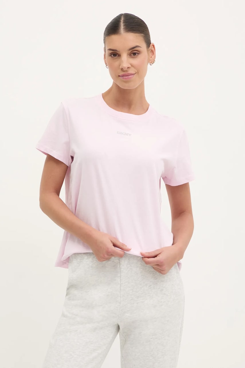Dkny tricou din bumbac femei, culoarea roz, DP5T9994 Dkny tricou din bumbac femei, culoarea roz, DP5T9994