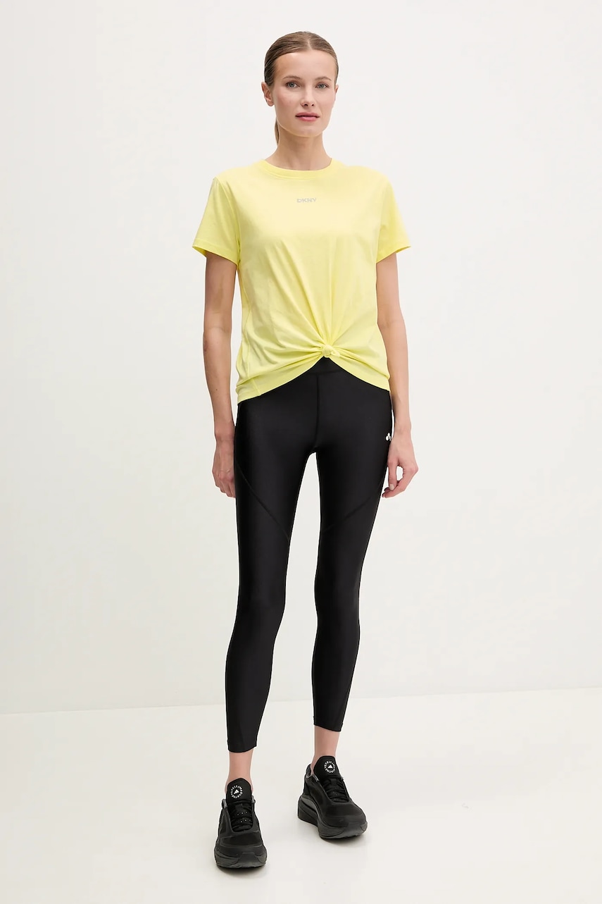 Хлопковая футболка Dkny женская цвет жёлтый DP5T9994 Хлопковая футболка Dkny женская цвет жёлтый DP5T9994
