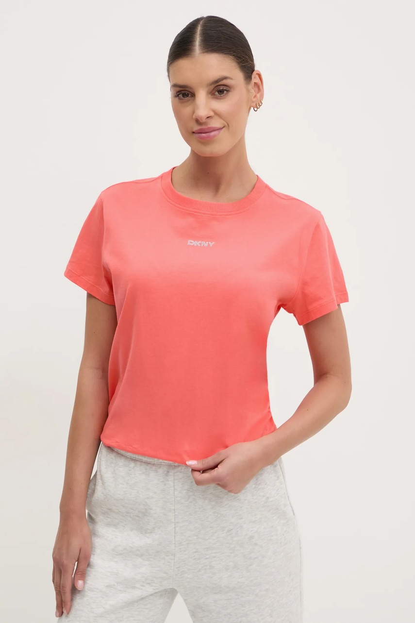 Dkny tricou din bumbac femei, culoarea portocaliu, DP5T9994