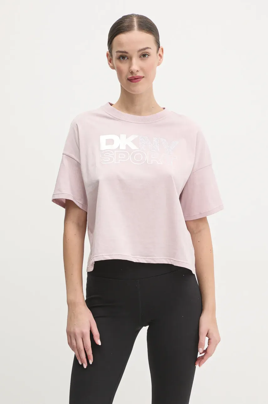 Dkny tricou din bumbac femei, culoarea roz, DP5T1121