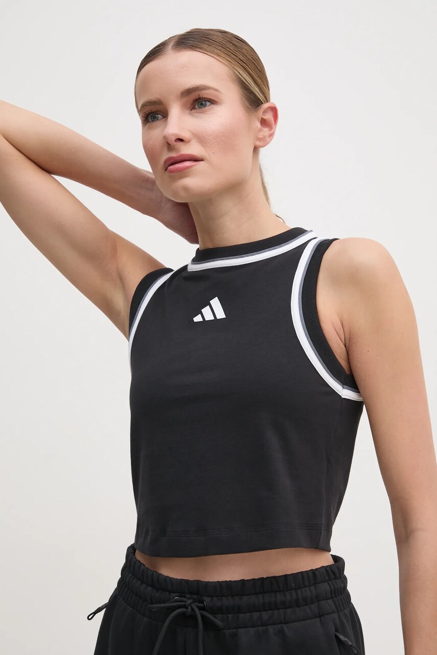 adidas top W CB Color Pop femei, culoarea negru, JG4180