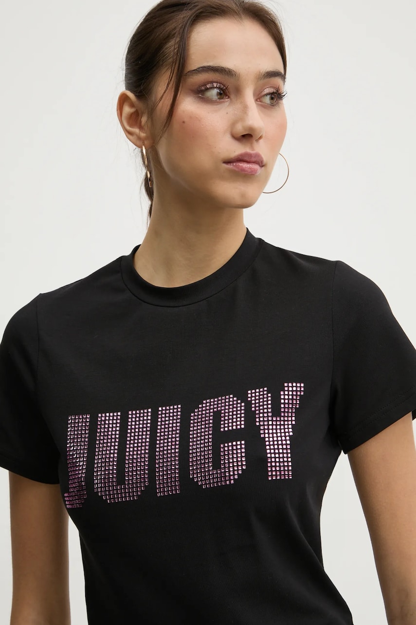 Juicy Couture tricou femei, culoarea negru, JCBCT125865 Juicy Couture tricou femei, culoarea negru, JCBCT125865