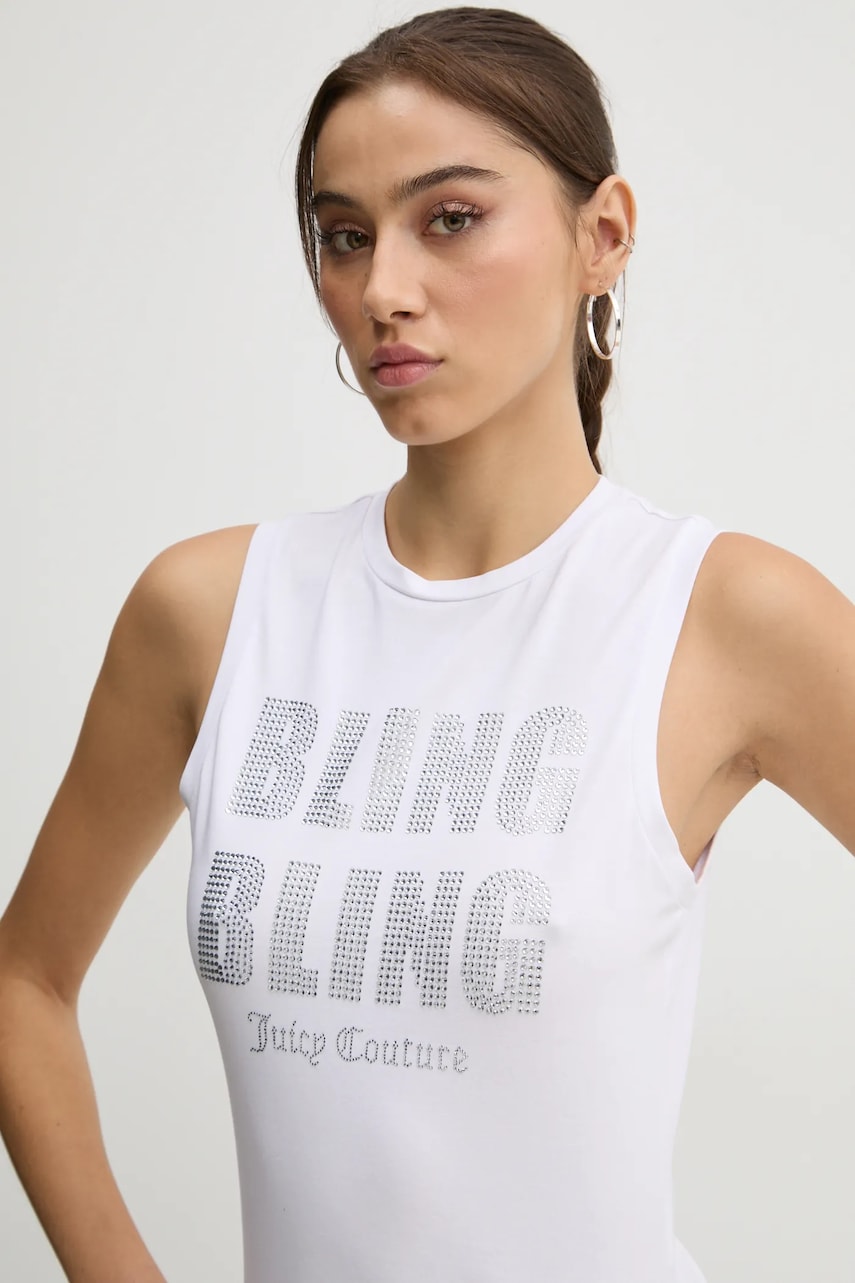 Juicy Couture top femei, culoarea alb, JCBLV125866 Juicy Couture top femei, culoarea alb, JCBLV125866