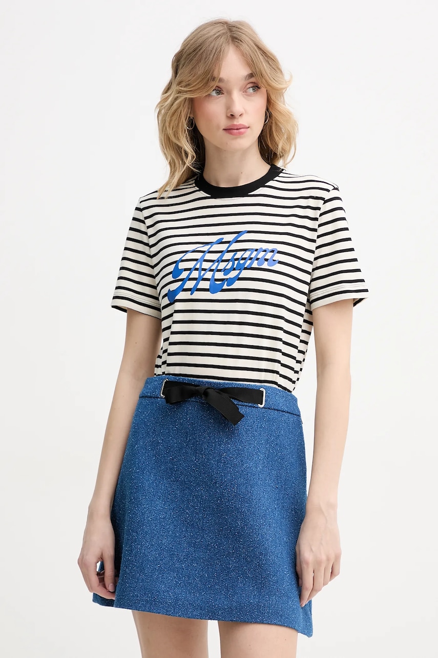 MSGM tricou din bumbac femei, culoarea negru, 3842MDM111.257322