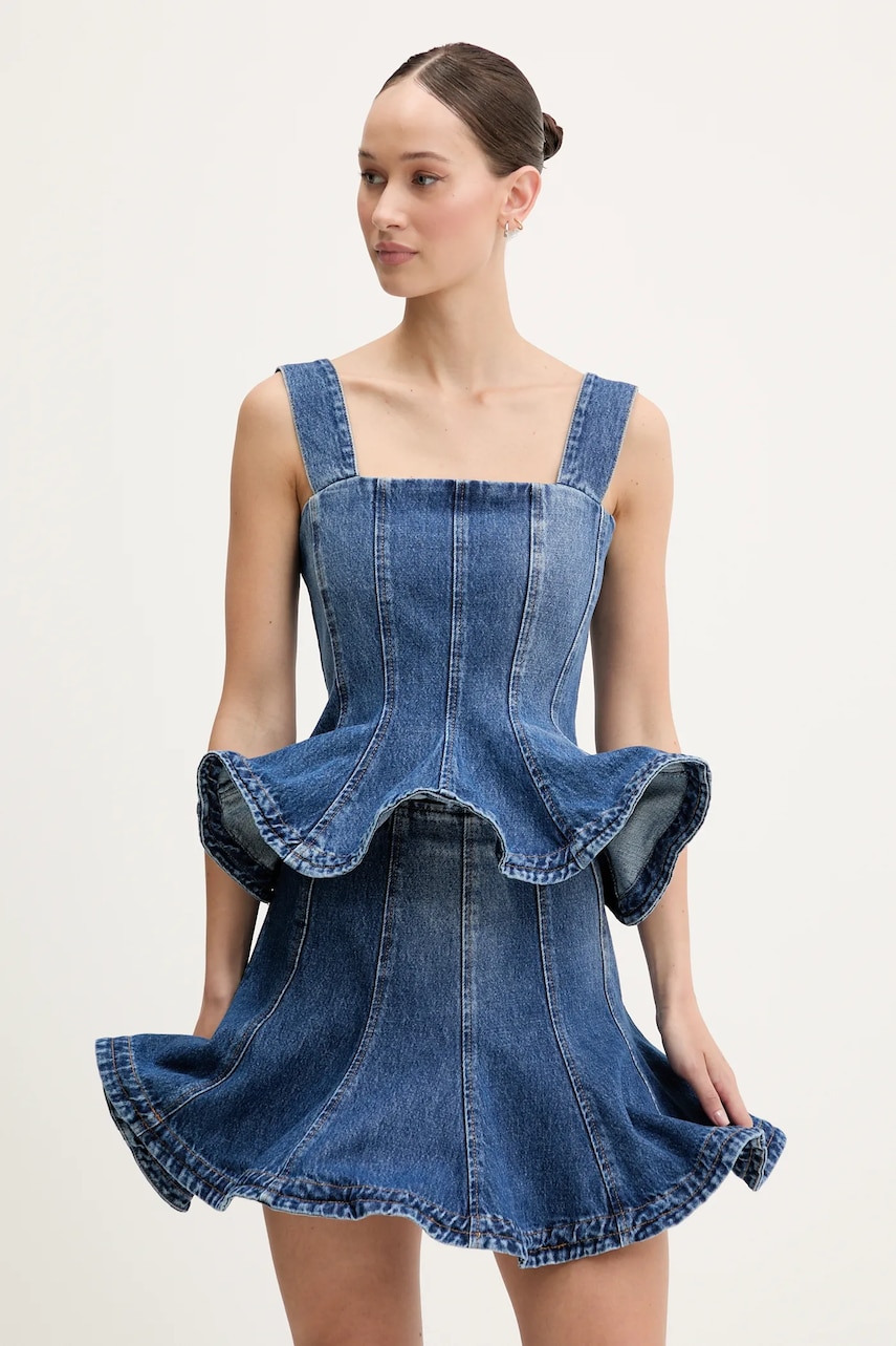 Levně Džínový top MSGM dámský, modrá barva, 3842MDT231.257242