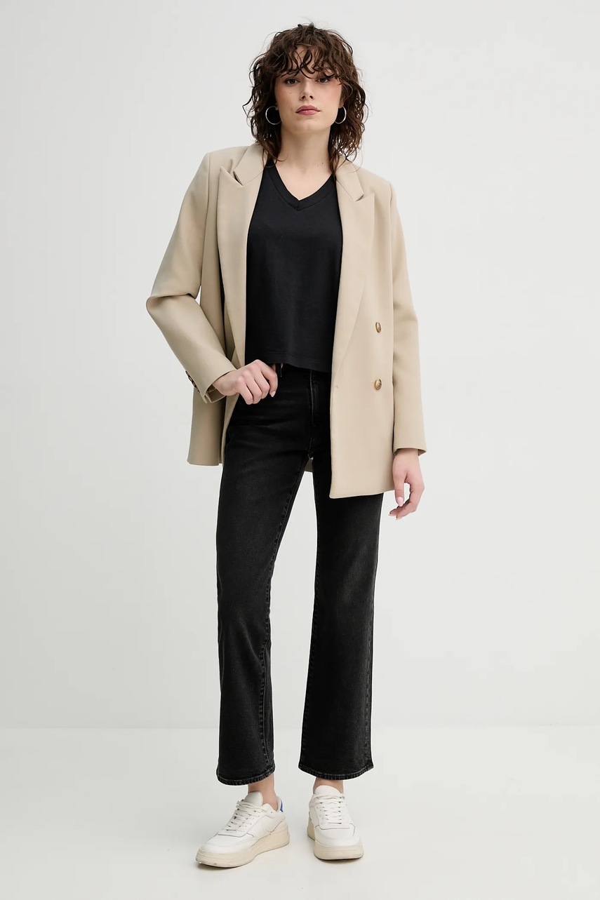 Μπλουζάκι Levi's BOXY VNECK TEE χρώμα: μαύρο, A8774 φωτογραφία