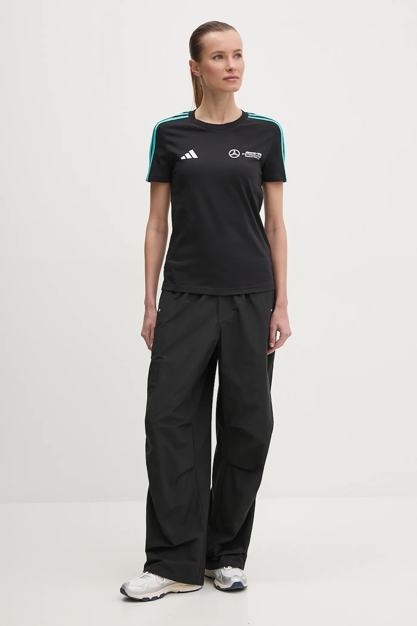 Хлопковая футболка adidas x Mercedes женская цвет чёрный JV5424 Хлопковая футболка adidas x Mercedes женская цвет чёрный JV5424