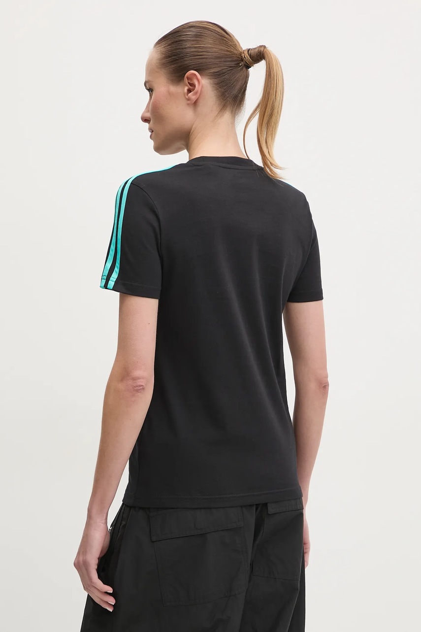 Бавовняна футболка adidas x Mercedes жіноча колір чорний JV5424 