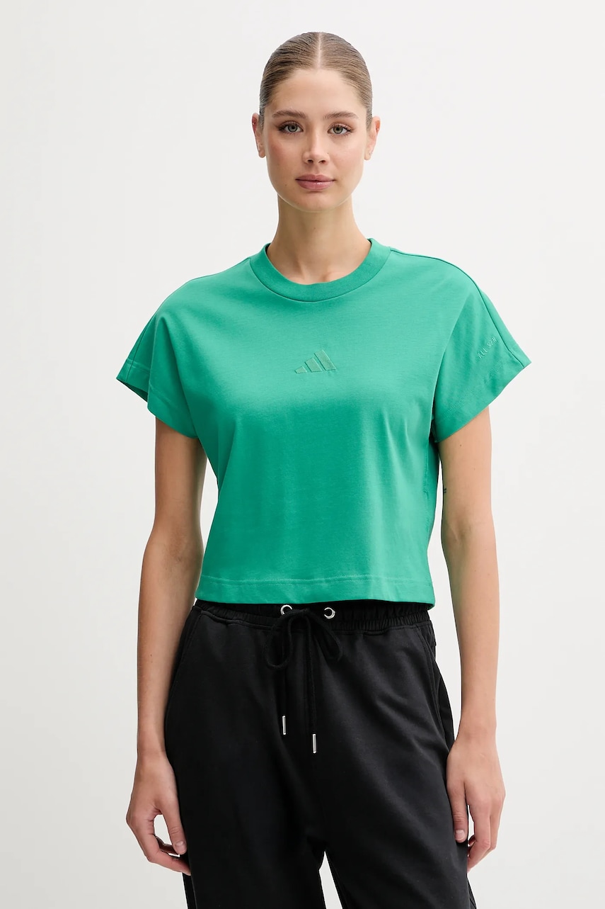 adidas tricou din bumbac ALL SZN culoarea verde, JJ1240