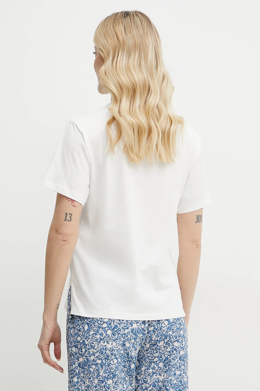 Βαμβακερό μπλουζάκι Weekend Max Mara γυναικείο, χρώμα: άσπρο, 2515971041600 φωτογραφία