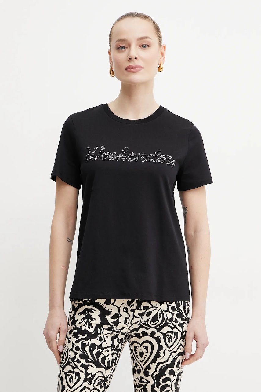Weekend Max Mara tricou din bumbac femei, culoarea negru, 2515971051600