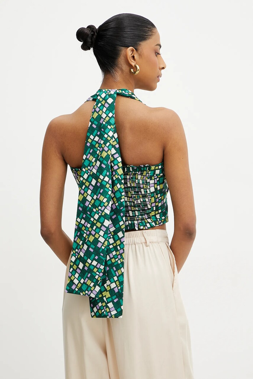 Weekend Max Mara bluza femei, culoarea verde, cu imprimeu, 2515161026600