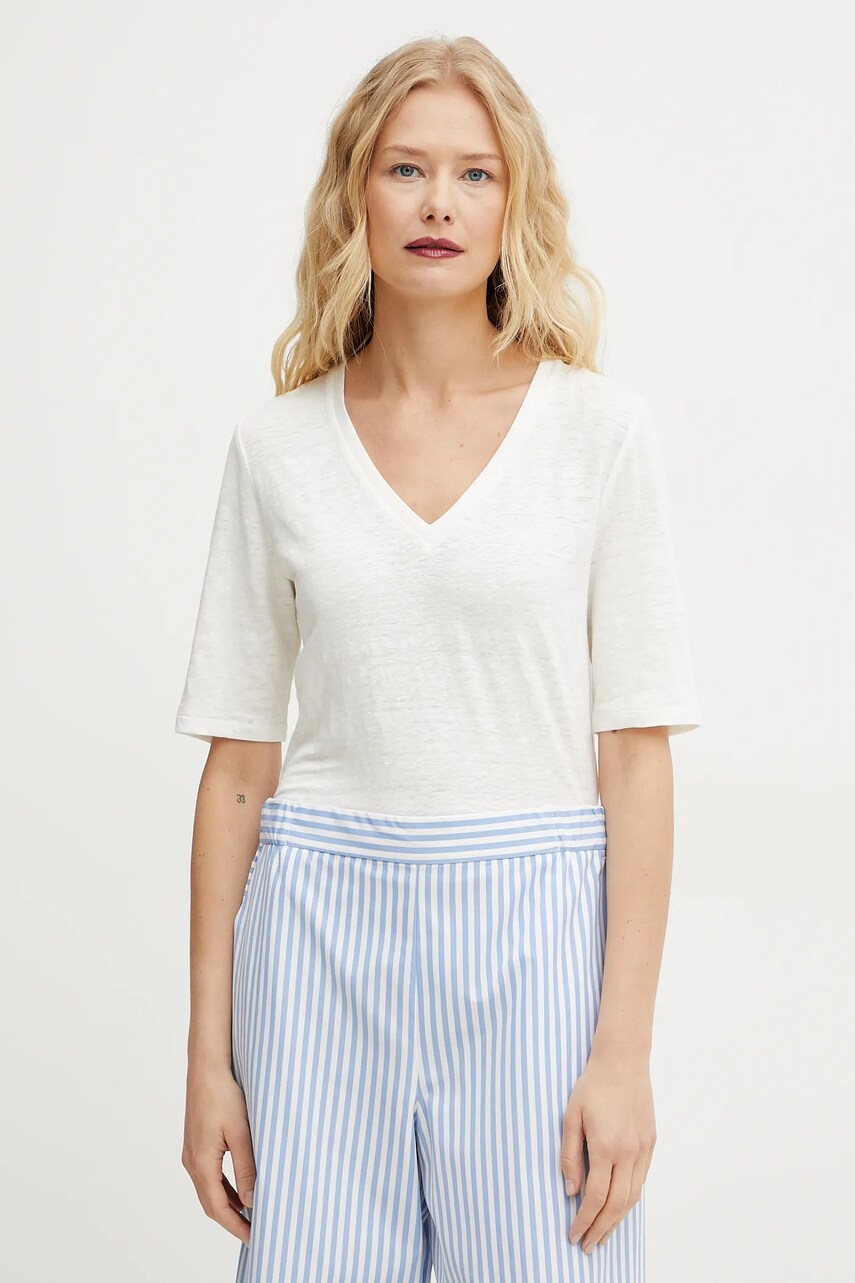 Weekend Max Mara tricou de in femei, culoarea alb, 2515941012600