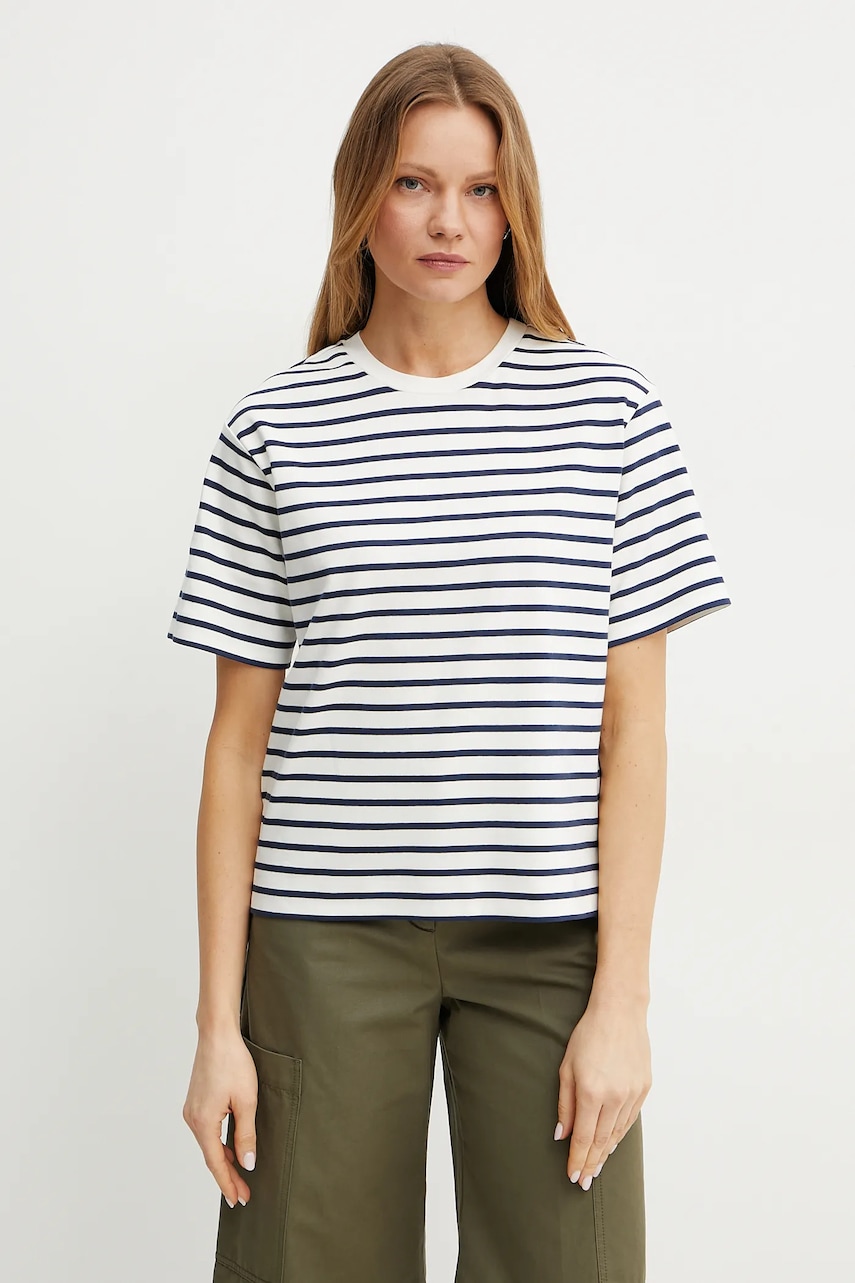 Weekend Max Mara tricou din bumbac femei, culoarea albastru marin, 2515941042600 Weekend Max Mara tricou din bumbac femei, culoarea albastru marin, 2515941042600