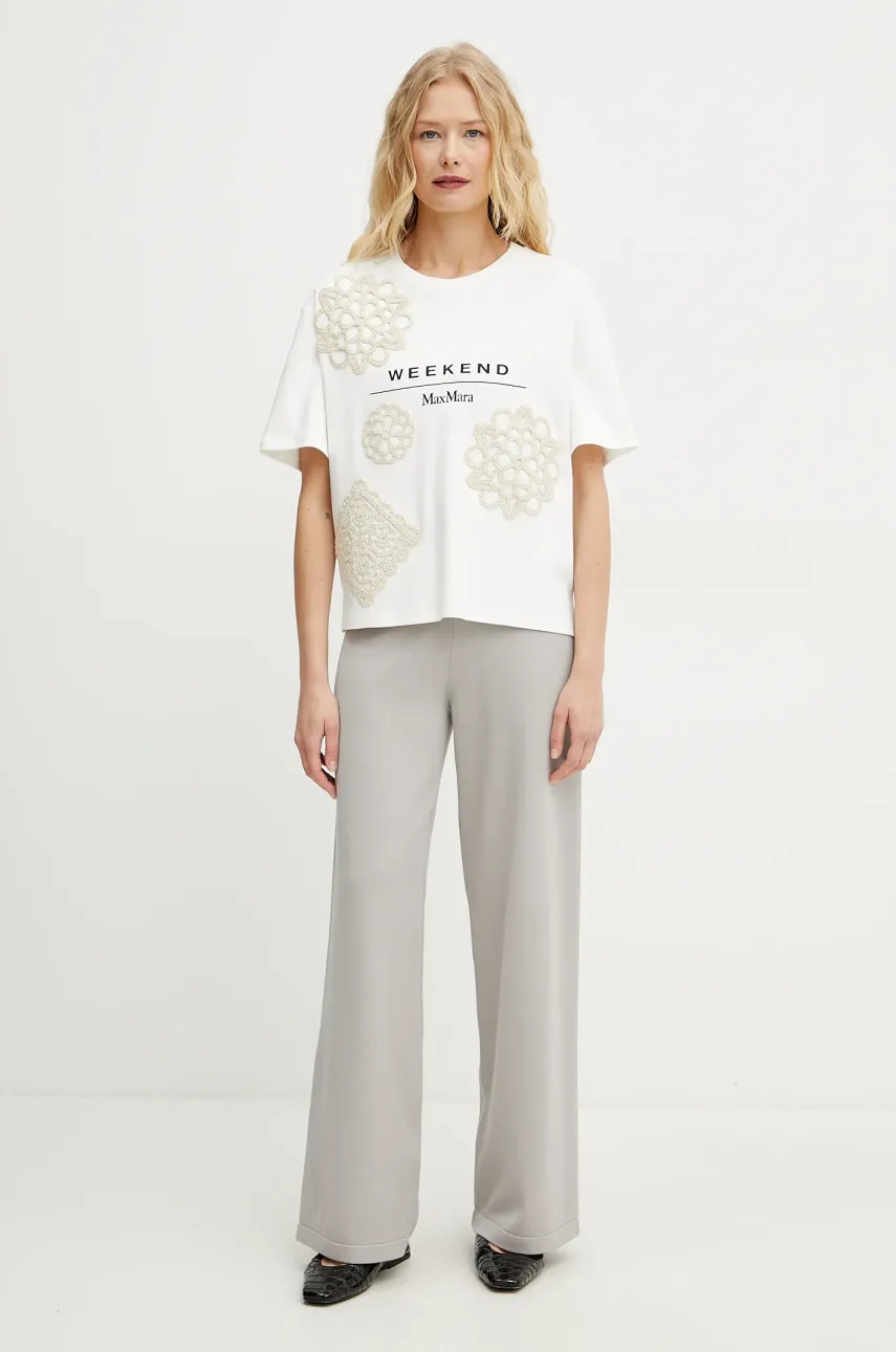 Хлопковая футболка Weekend Max Mara женская цвет бежевый 2515941052600 Хлопковая футболка Weekend Max Mara женская цвет бежевый 2515941052600