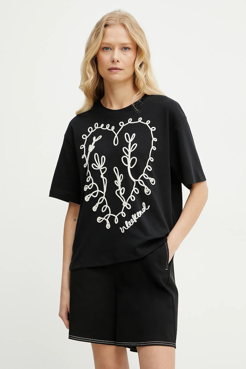 Weekend Max Mara tricou din bumbac femei, culoarea negru, 2515941052600 Weekend Max Mara tricou din bumbac femei, culoarea negru, 2515941052600