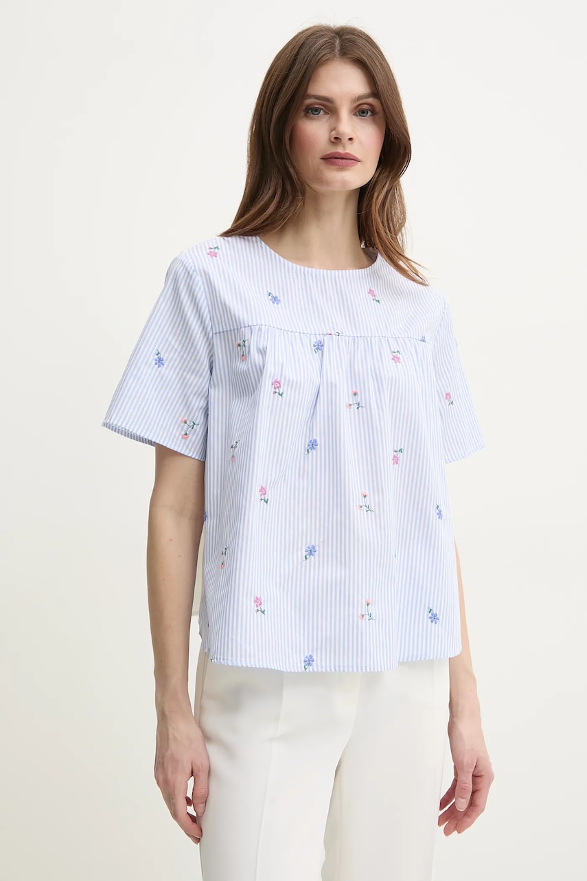 Weekend Max Mara bluza din bumbac femei, neted, 2515941072600 Weekend Max Mara bluza din bumbac femei, neted, 2515941072600