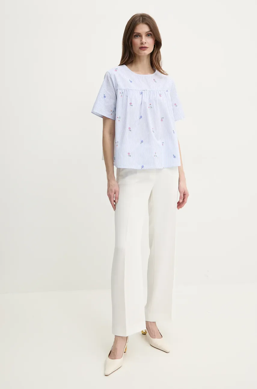 Хлопковая блузка Weekend Max Mara женская однотонная 2515941072600 Хлопковая блузка Weekend Max Mara женская однотонная 2515941072600