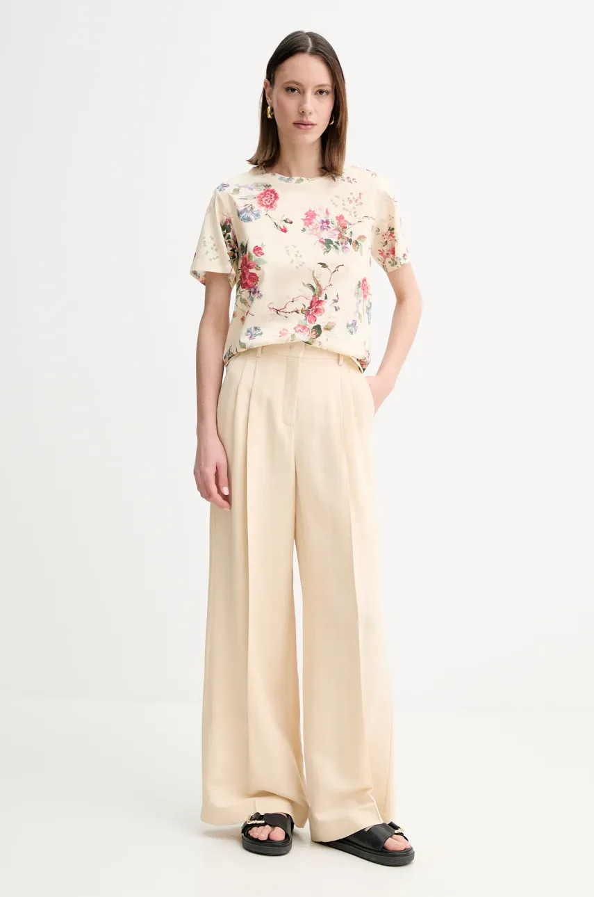 Хлопковая футболка Weekend Max Mara женская цвет бежевый 2515971012600 Хлопковая футболка Weekend Max Mara женская цвет бежевый 2515971012600