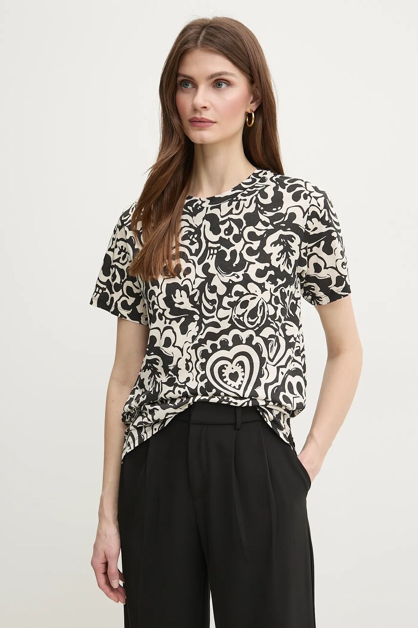 Weekend Max Mara tricou din bumbac femei, culoarea negru, 2515971012600