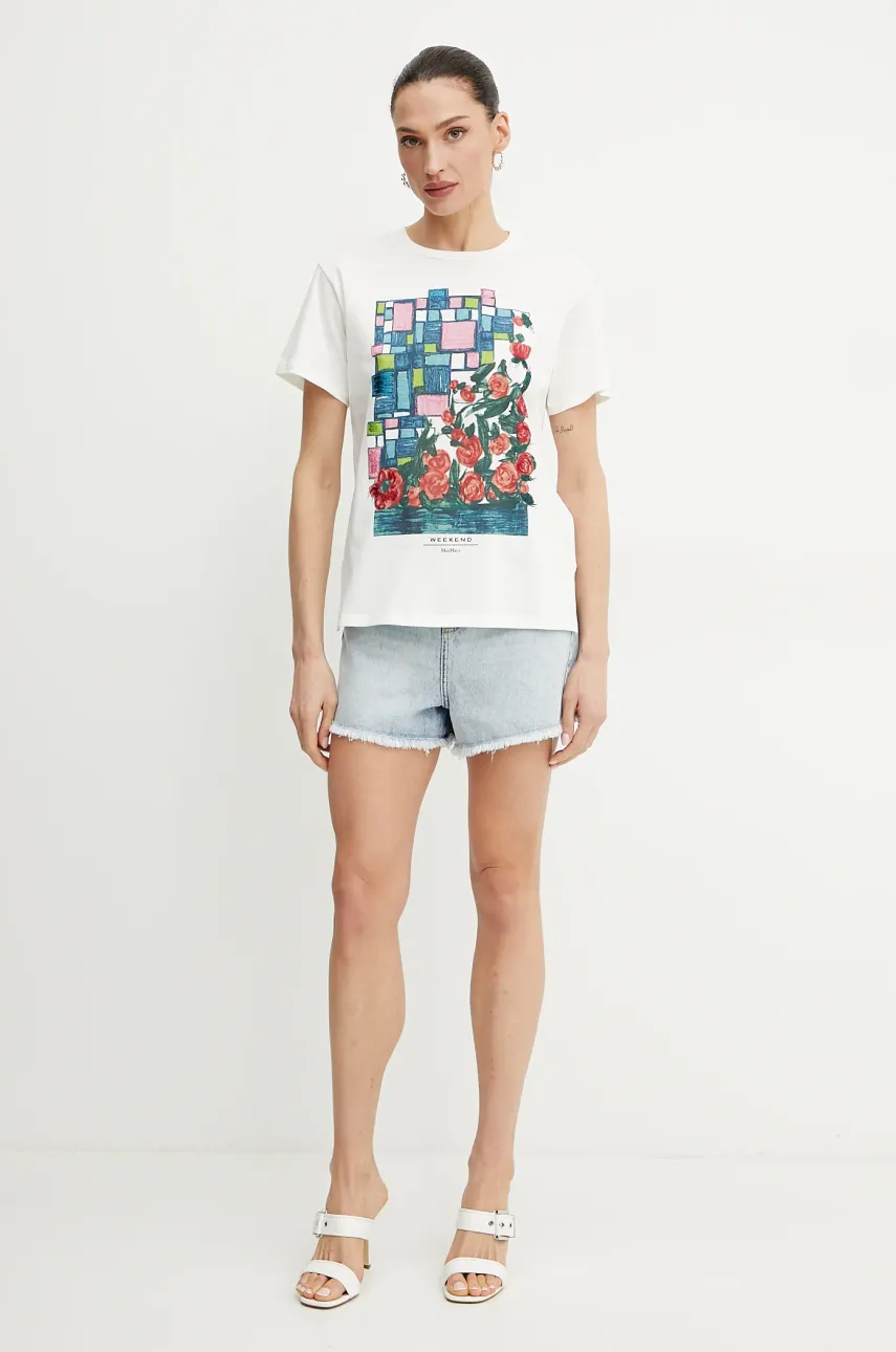 Хлопковая футболка Weekend Max Mara женская цвет белый 2515971016600 Хлопковая футболка Weekend Max Mara женская цвет белый 2515971016600