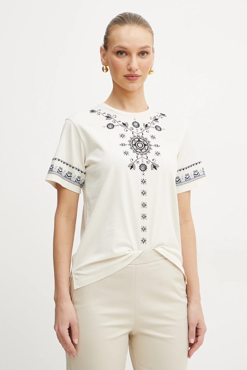Weekend Max Mara tricou din bumbac femei, culoarea alb, 2515971042600 Weekend Max Mara tricou din bumbac femei, culoarea alb, 2515971042600