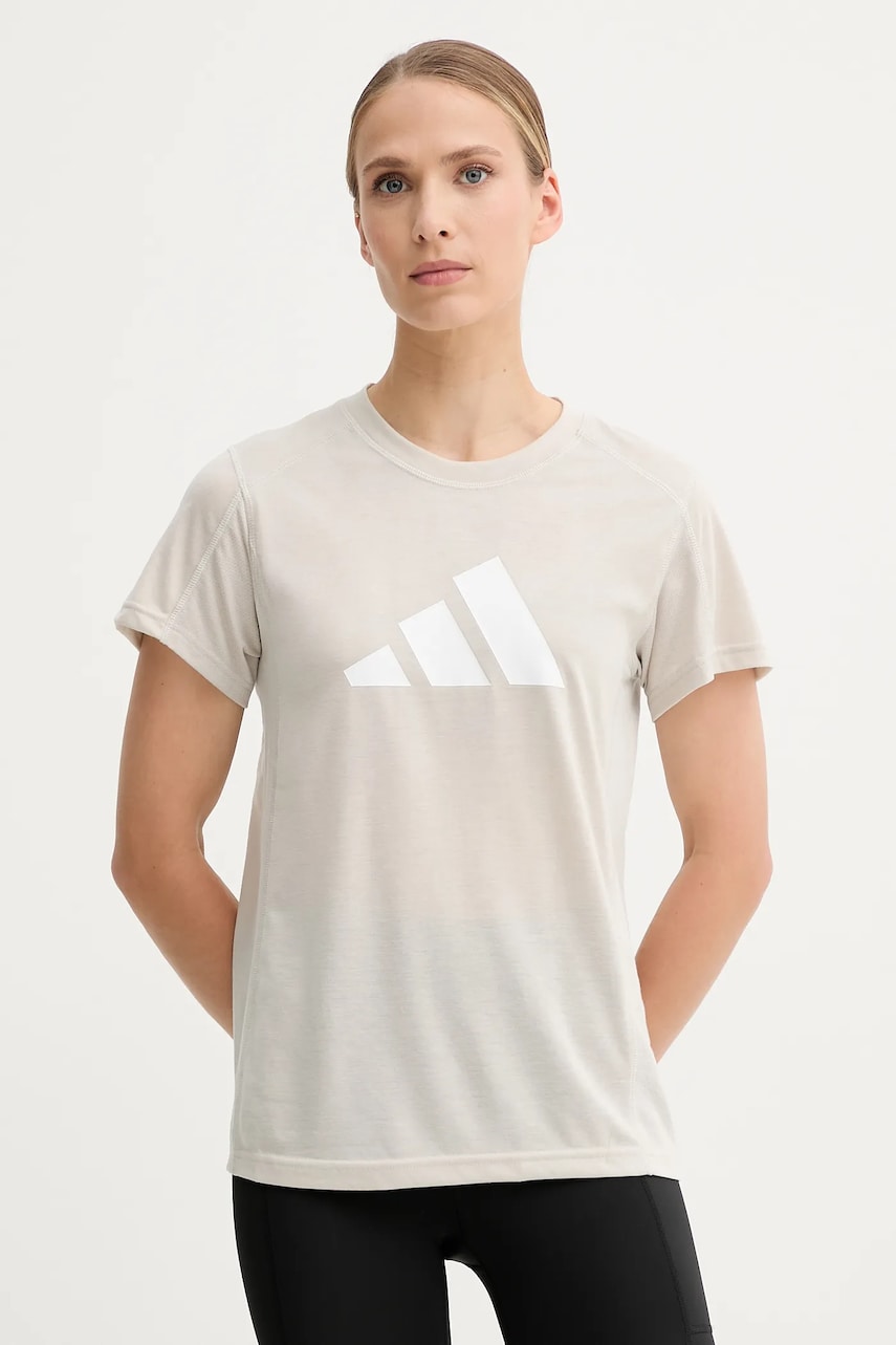 adidas Performance tricou de antrenament Train Essentials culoarea bej, JC9594