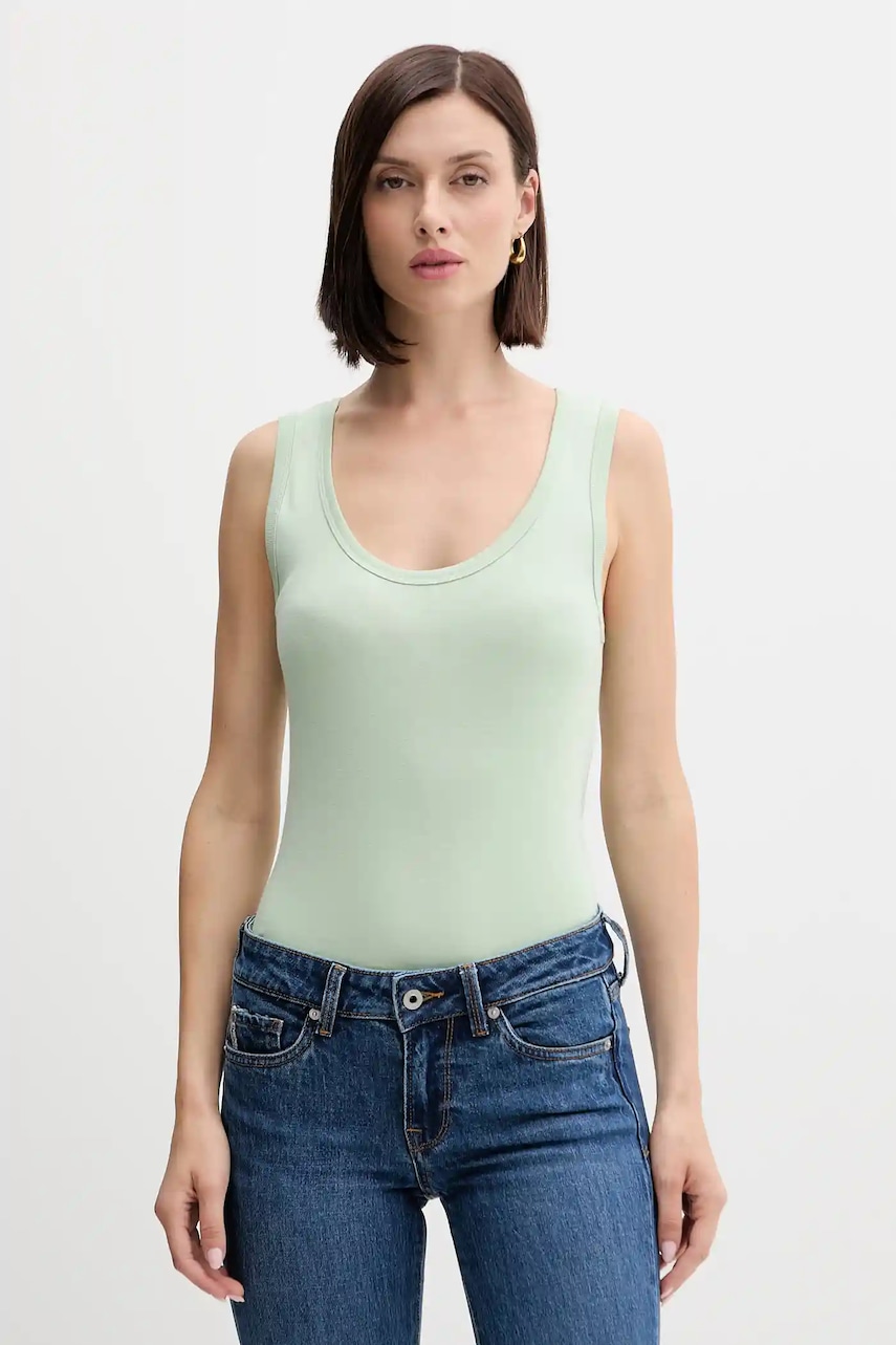 United Colors of Benetton top din bumbac culoarea gri, 3GA2DH010