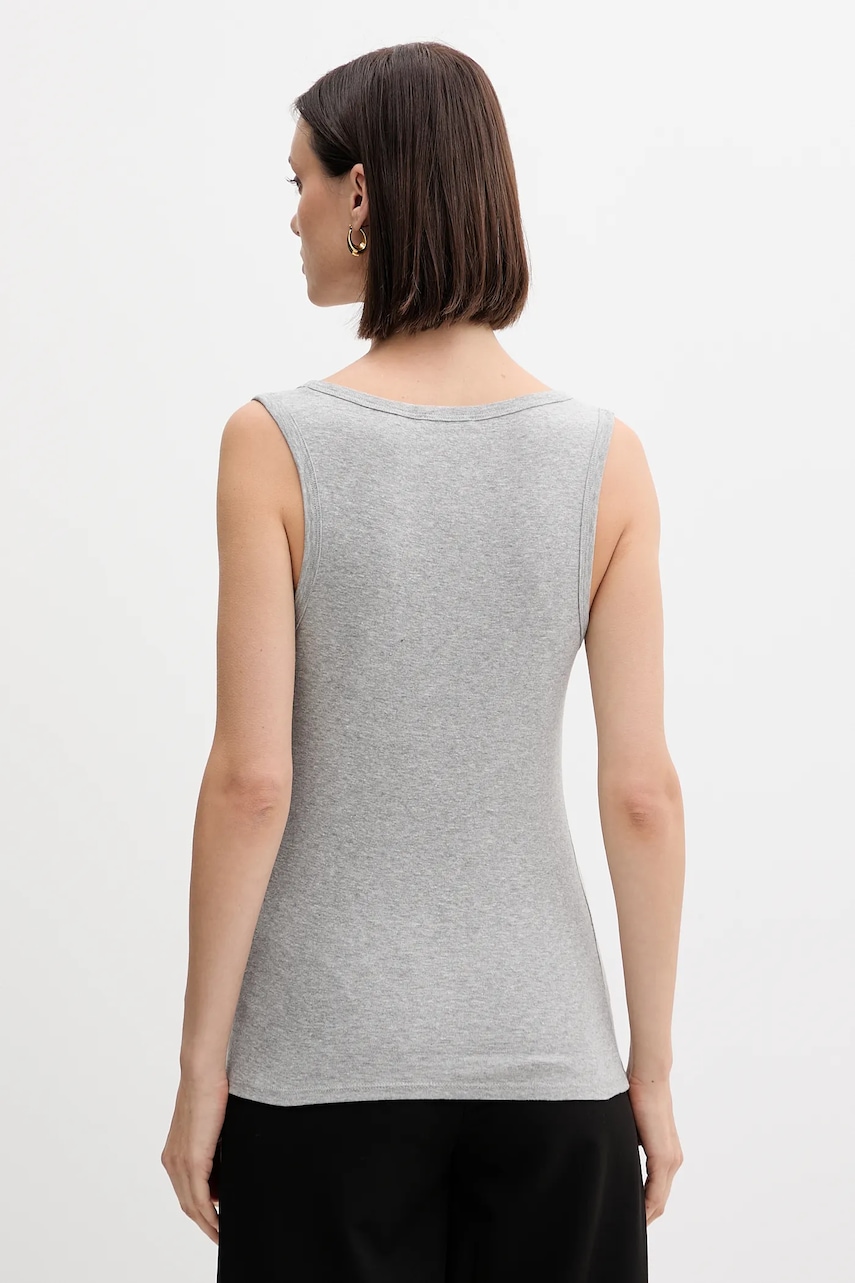 Хлопковый топ United Colors of Benetton цвет серый 3GA2DH010 Хлопковый топ United Colors of Benetton цвет серый 3GA2DH010
