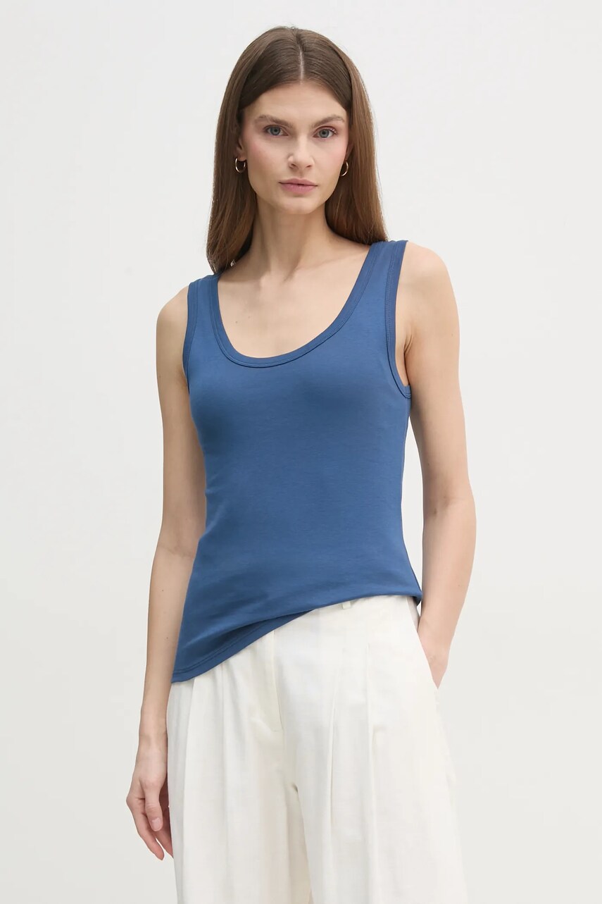 Levně Bavlněný top United Colors of Benetton modrá barva, 3GA2DH010