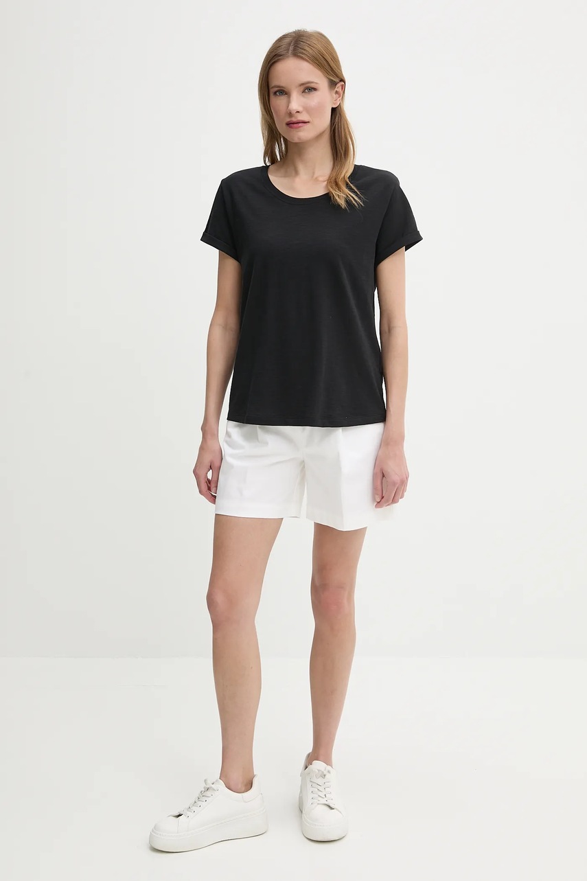 Хлопковая футболка United Colors of Benetton цвет чёрный 3BVXD109F