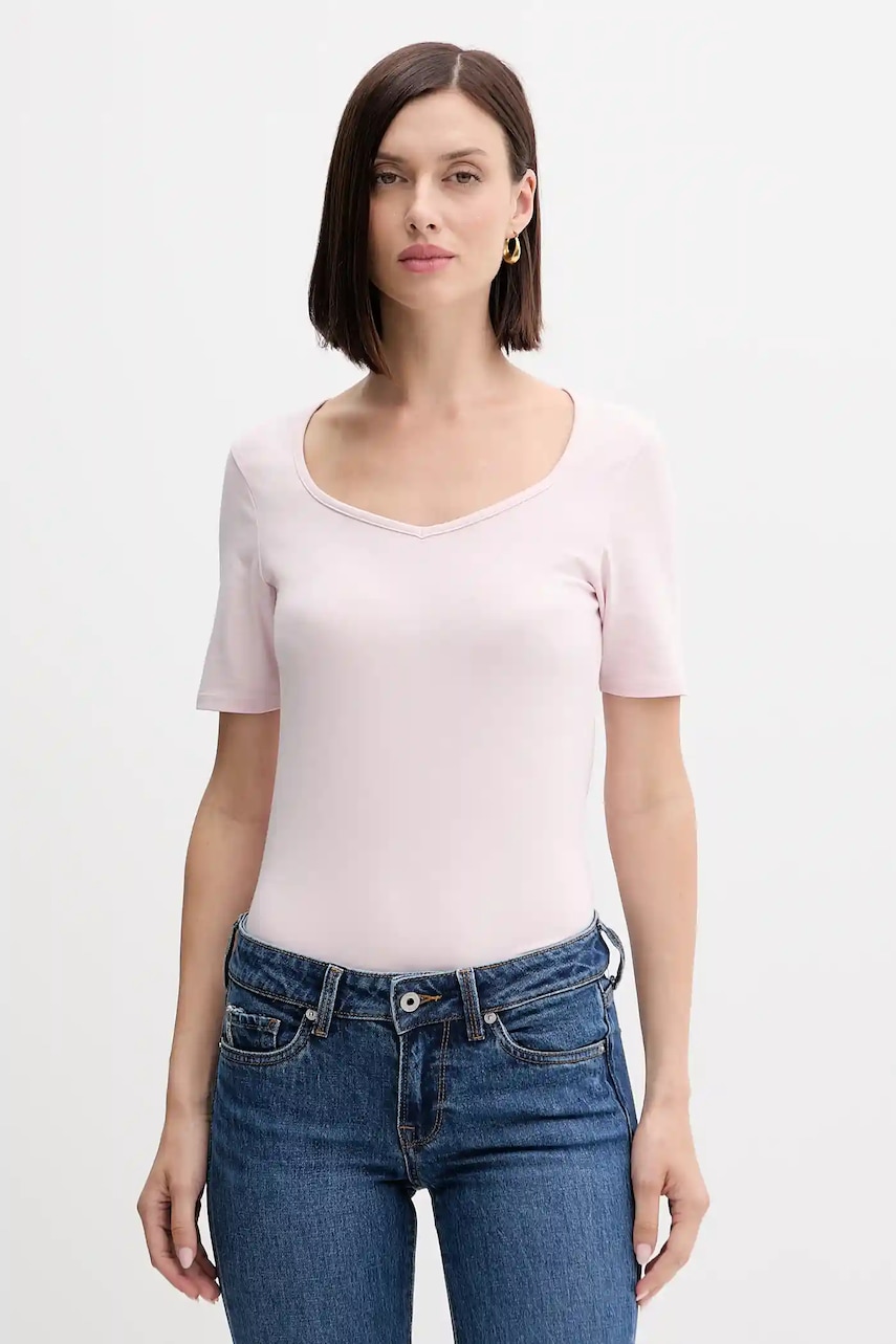 Levně Tričko United Colors of Benetton dámské, žlutá barva, 3FJHD401P