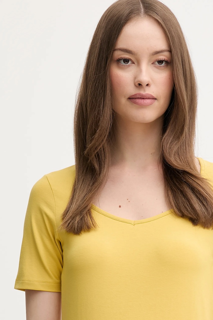 Μπλουζάκι United Colors of Benetton χρώμα: κίτρινο, 3FJHD401P φωτογραφία