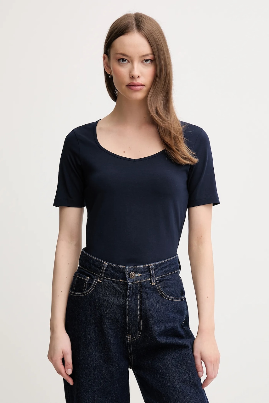 United Colors of Benetton tricou culoarea bleumarin, 3FJHD401P