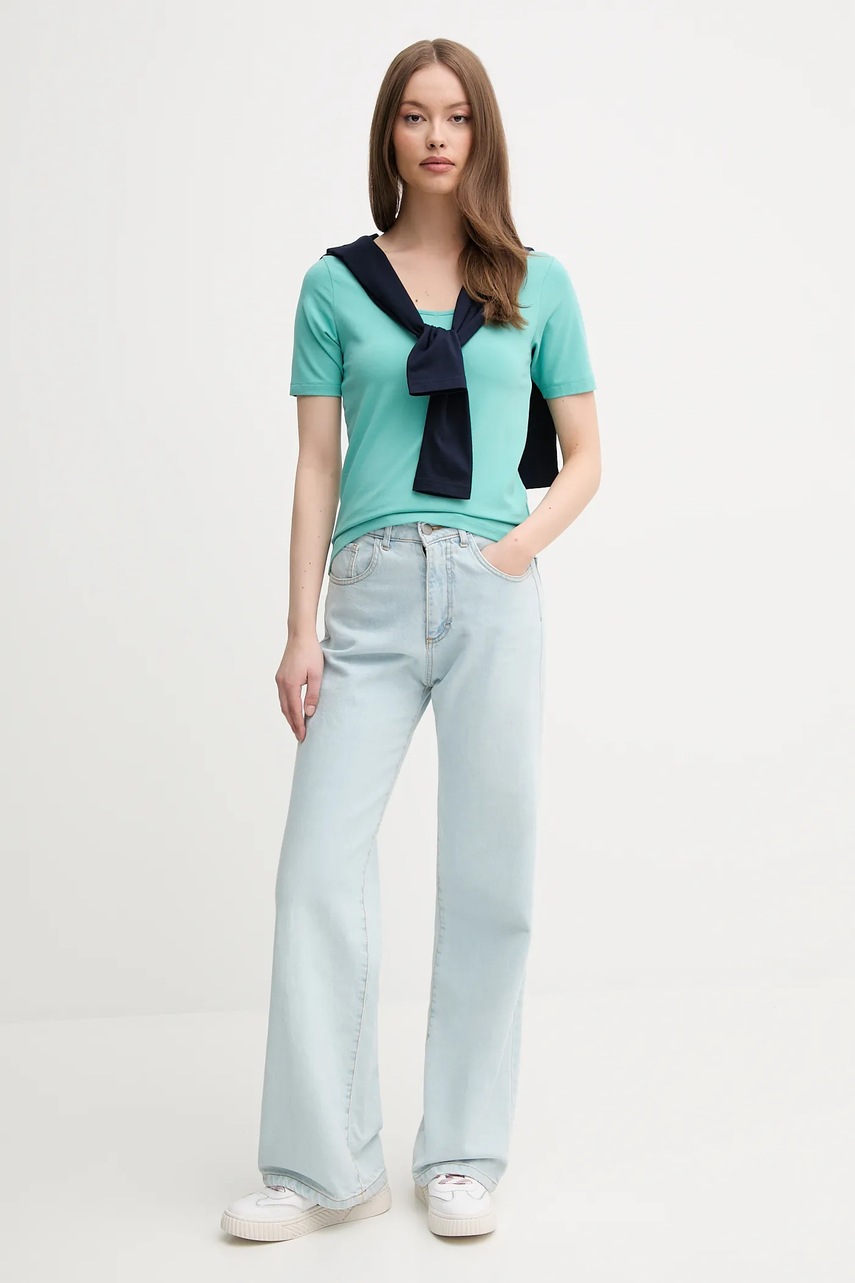 Футболка United Colors of Benetton цвет бирюзовый 3FJHD401P Футболка United Colors of Benetton цвет бирюзовый 3FJHD401P