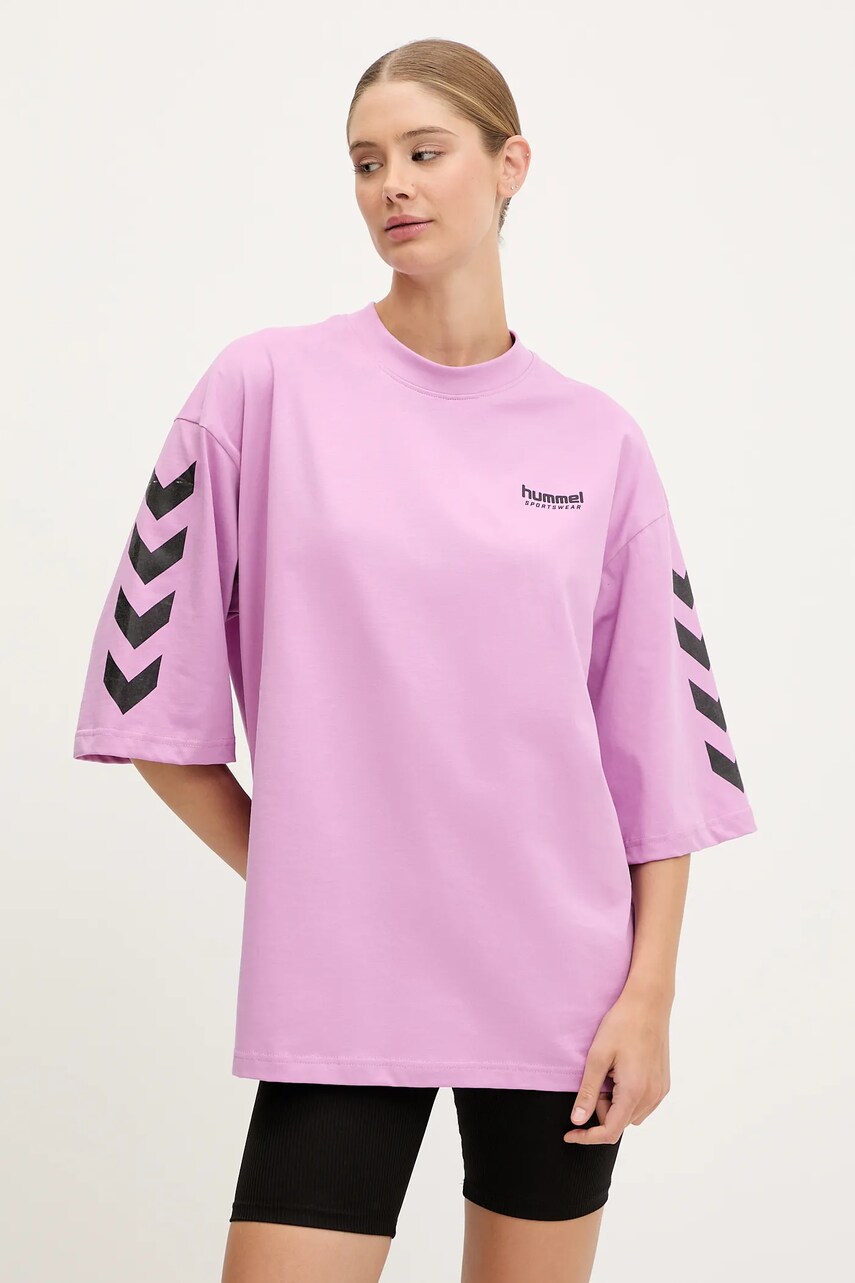 Hummel tricou din bumbac culoarea violet, 227561