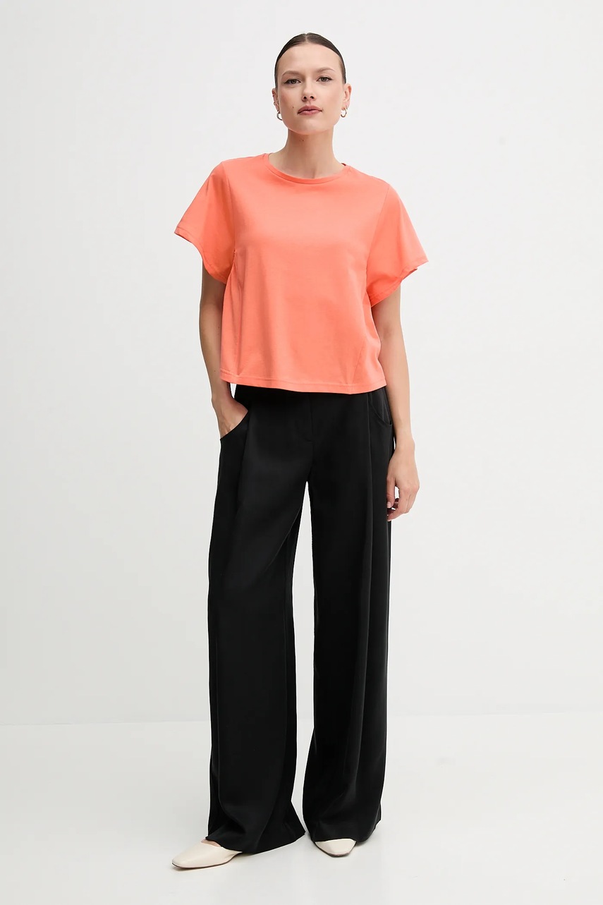 Хлопковая футболка United Colors of Benetton цвет оранжевый 3U53D109U